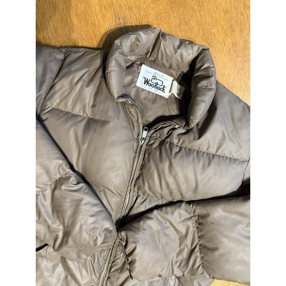 VTG Woolrich Mens M Brown Down Puffer Jacket Prime‎ Northern Insulated Zip Coat